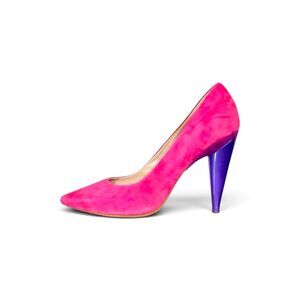 New Vic Matie' Hot Pink Suede Pump with Purple Heel sz 6.5